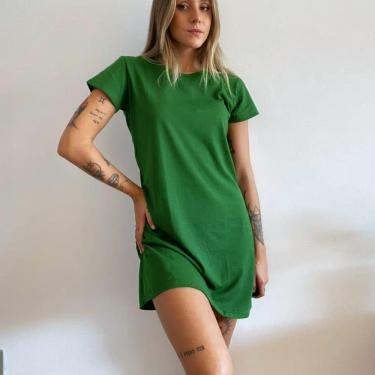 Imagem de Vestido T-Shirt Camisetão Aveloz Verde Bandeira
