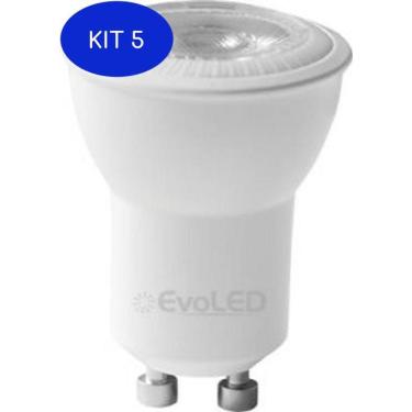 Imagem de Kit 5 Lampada Led Gu10 Mini Dicroica 3,5W 2700K Luz Amarela