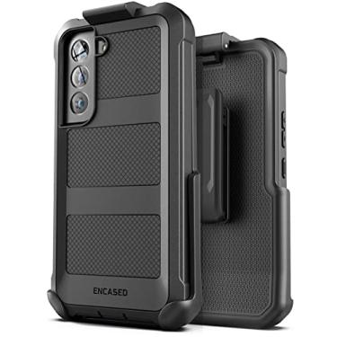 Imagem de Encased Capa com clipe de cinto projetada para Samsung Galaxy S22 Plus, capa protetora de corpo inteiro com coldre para Samsung S22+ (preto)