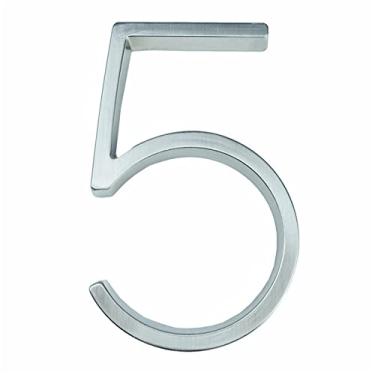 Imagem de 3D Flutuante Placa Casa Números 127mm Prata Número Letras Alfabeto Sinal 0-9 Sinalização Exterior para Placas Porta Endereço Rua Ao Ar Livre Caixa Correio, Liga Metal Zinco Galvanizado (5)
