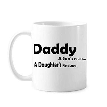Imagem de Caneca de cerâmica com citação Love Hero Daddy Festival cerâmica xícara de porcelana de café