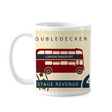 Imagem de London Doubledecker Stamp England Britain UK Caneca Cerâmica Café Porcelana Utensílios de Mesa