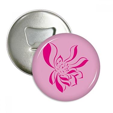 Imagem de Abridor de garrafas de flor de lótus rosa folha de lótus ímã de geladeira emblema multifuncional