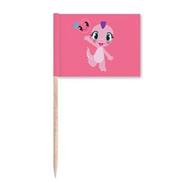 Imagem de Bandeira de palito de dente Dinosaur Kingdom Love You para decoração de festa