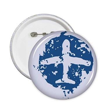Imagem de Design de avião azul ilustração padrão pinos crachá botão emblema decoração acessório 5 peças