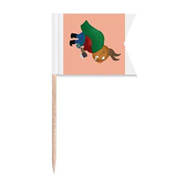 Imagem de Bull Demon Westing Bandeiras de palito de dente para marcação de comida de bolo de festa, prato de queijo