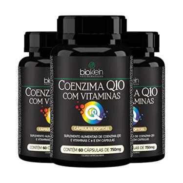Imagem de Kit 3 Coenzima Q10 30mg 60 Caps Vit C Vit E CoQ10 Bioklein