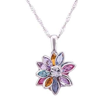 Imagem de Colar Flor Colorida 15mm - Sunshine Cristais Cor:Prata