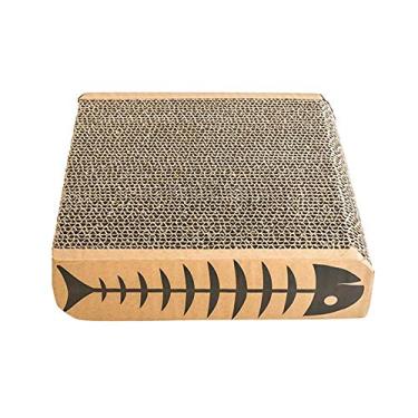 Imagem de Cicilin Premium Cat Scratcher Brinquedos de sisal para gatos e gatos, almofada de raspagem, extra grande, não mais rasgada, com erva de gato (grande espinha de peixe)