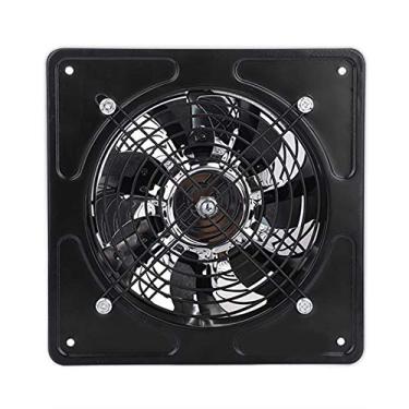 Imagem de Ventilador de janela de 40 W 220 V, lâminas reversíveis de fluxo de ar, ventilador de ventilação montado na parede para ventilação na garagem da cozinha (preto)