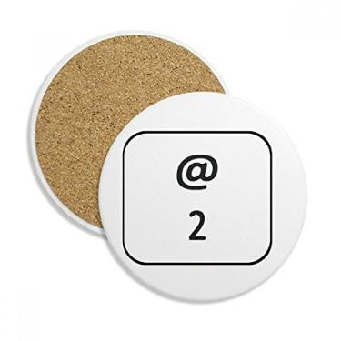 Imagem de Símbolo de teclado 2 porta-copos Caneca de proteção de mesa Pedra absorvente