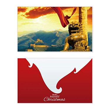 Imagem de The Great Wall Lion Huabiao Ribbon Holiday Holiday Merry Christmas Congrats Card Christmas Letter Message