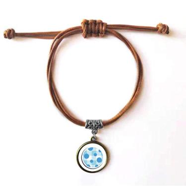 Imagem de DIYthinker Pulseira de couro com corda de couro e lua alienígena para presente marrom