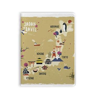 Imagem de Caderno de mapa de viagem japonês local, capa de chiclete, diário de capa macia