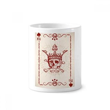 Imagem de Corações Pá Vermelho Coroa Esqueleto Poker Cartão Escova de Dentes Caneca, Suporte de Cerâmica