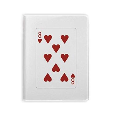 Imagem de Caderno com 8 cartas de baralho em formato de coração com capa macia