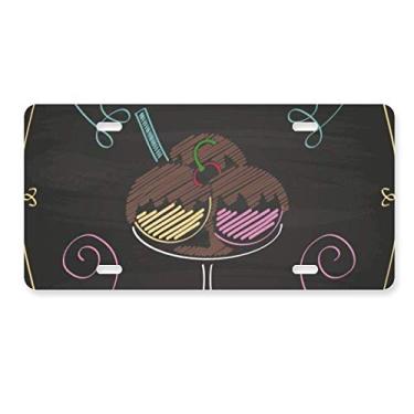 Imagem de DIYthinker Três doces chocolate sorvete bola placa de licença acessório de aço inoxidável para decoração de carro