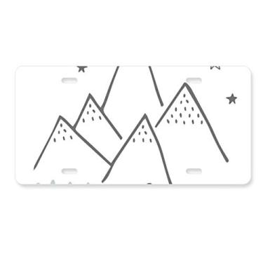 Imagem de DIYthinker Placa de carro com estampa de estrela de grama de montanha acessório de aço inoxidável para decoração de carro