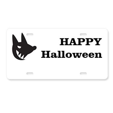 Imagem de DIYthinker Placa de licença para decoração de Halloween Dog Happy Ghost Fear em aço inoxidável