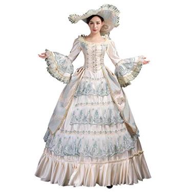 Imagem de Victorian Rococo Party Ball Gown Marie Antoinette Masquerade Vampire Dress Steampunk Period Party Dresses (S, Masquerade_0)