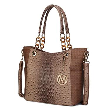 Imagem de MKF Collection Bolsa de ombro feminina, bolsa tiracolo de couro PU com alça superior, Miriam Tan, Large