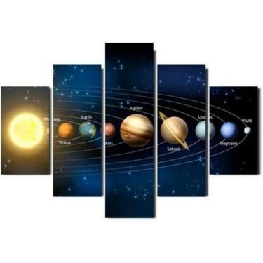 Imagem de Kit Quadros Decorativos 4K 120cm X 60 Cm Planetas Do Sitema Solar - Fe