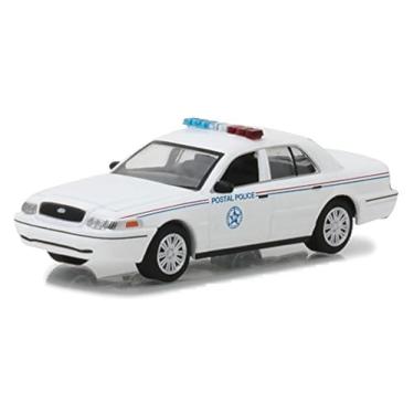 Imagem de 2010 Ford Crown Victoria United States Postal Service (USPS) Polícia Branco 1/64 Fundido Modelo de Carro Greenlight