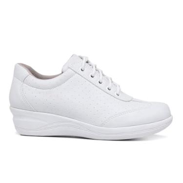 Imagem de Tênis Ortopédico Feminino Casual Confort com Cadarço Reforçado Macio e Leve (41, Branco)