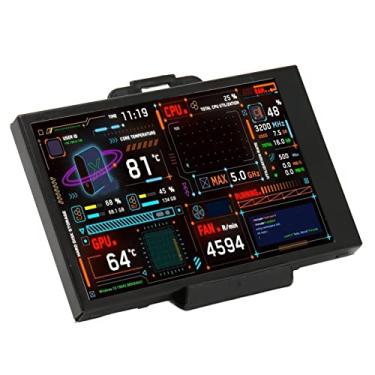 Imagem de Visor de temperatura do PC, IPS de 3,5 polegadas, regulável, duplo USB C, layout personalizável, painel de sensor de PC, ajuste de brilho, CPU GPU RAM FPS HDD, monitor de dados