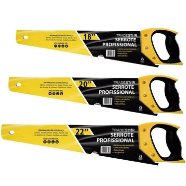 Imagem de Kit Marceneiro Serrote Madeira 18 20 22`` Cabo Emborrachado