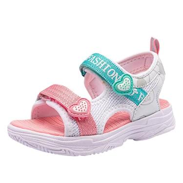 Imagem de Sandálias para meninas grandes novas sandálias rosa amor princesa sapatos meninas sandálias esportivas infantil tamanho 6, Verde (mint), 30 BR