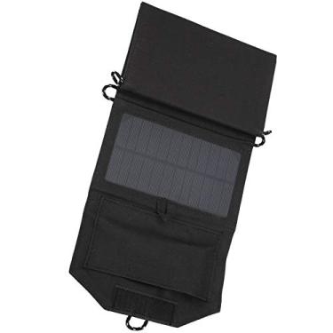 Imagem de Raguso Painel de carregador solar USB painel solar 7.2W carregador solar para carregamento de telefone para luz solar de jardim (preto)