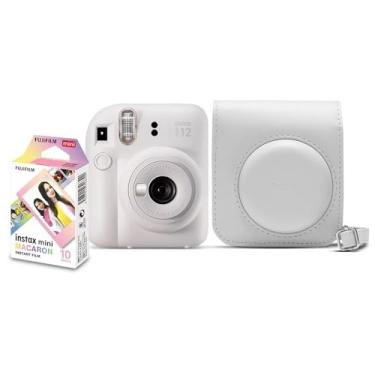 Imagem de Kit Câmera Instax Mini 12 com pack 10 fotos Macaron e Bolsa Branco Marfim