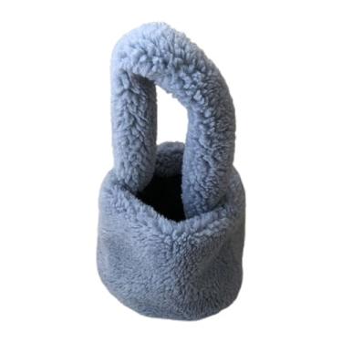 Imagem de Bolsa de inverno de lã de cordeiro elegante bolsa de pelúcia fofa bolsa de pelúcia vers...
