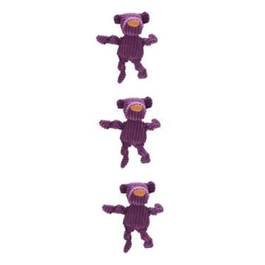 Imagem de FRCOLOR 3 Pecas cão gato jogo de som de pelúcia cachorro ranger de dentes brinquedo cachorro mastigar brinquedo animal de estimação brincando de brinquedo macaco brinquedo de pelúcia roxo