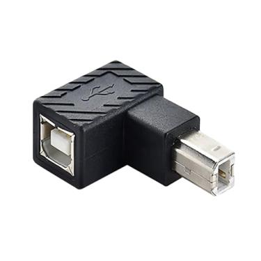 Imagem de MOOKEENONE Conector USB 2.0 Tipo B Conversor de Ângulo de 90 Graus Conector Scanner
