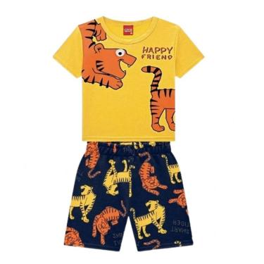 Imagem de Kyly Conjunto Camiseta e Bermuda Tigrinho Amarelo-Unissex