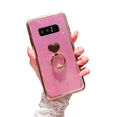 Imagem de Easyscen Capa para Galaxy Note 8 Meninas Mulheres Bonito Luxo Glitter Brilhante Shell com Anel Kickstand UPC Macio Slim Bumper Capa Protetora para Celular Samsung Galaxy Note 8 - Rosa
