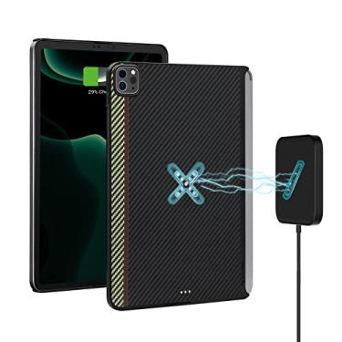 Imagem de PITAKA Capa para iPad Pro 12,9 – Carregamento magnético sem fio, compatível com teclado mágico, suporte para Apple Pencil 2, fibra de aramida 1500D