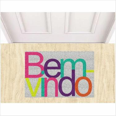 Imagem de Capacho Tapete Antiderrapante Bem vindo 60X40 cm