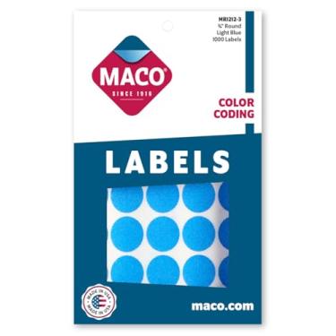 Imagem de Etiquetas de codificação de cores roxas e redondas MACO, Light Blue