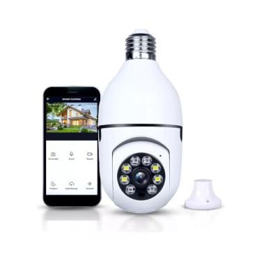 Imagem de Camera IP Inteligente Wifi Segurança Espiã Com Visão Noturna Com Zoom A Prova Dagua 1080p HD Giratória 360° Com Rastreamento Sensor de Movimento e Infravermelho Para Segurança Com Controle Via Celular