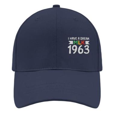 Imagem de Boné de beisebol I Have A Dream MLK 1963 Trucker Hat for Women Fashion Bordado Snapback, Azul marino, Tamanho Único