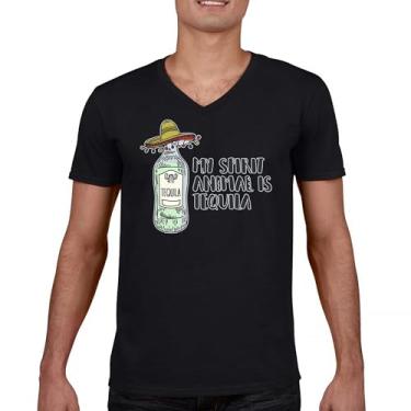 Imagem de Camiseta My Spirit Animal is Tequila gola V Cinco de Mayo Party Drinking Tee, Preto, M