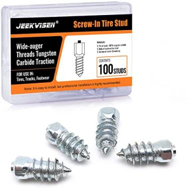 Imagem de JEEKVISEN Pinos de pneu de parafuso de carboneto para neve para vadear/correr/botas de pesca com mosca, tênis de corrida, bicicleta de gordura/neve, cortador de grama, soprador de neve, pequeno trator, ATV, UTV, motocicleta