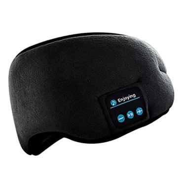 Imagem de Fones de ouvido sem fio dormir fone de ouvido elástico ultra-macio bandana ajustável capa de olho preto/3010