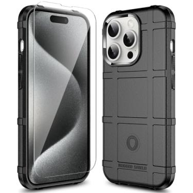 Imagem de LABILUS Capa para iPhone 15 Pro, capa protetora tática tática resistente à queda de 2,4 m à prova de quedas compatível com 15 Pro (6,1 polegadas) - preto escuro