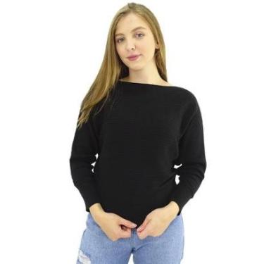 Imagem de Blusa Dinha Tricot Canelada Manga Morcego - 321-Feminino