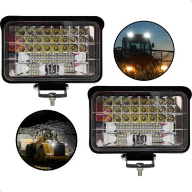 Imagem de Par de Farol de Milha Auxiliar 48 LEDs Extra Forte 144w 12/24v LE-6731 Caminhão Trator