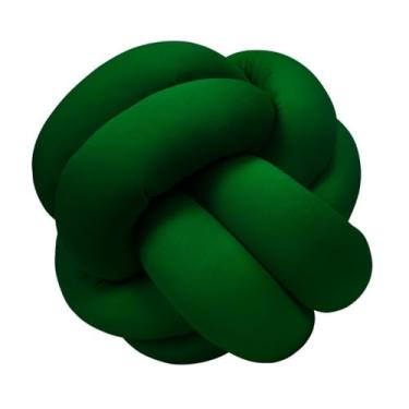 Imagem de Genérico Almofada Nó Escandinavo Duplo Para Sofá Quarto Decorativo (Verde Musgo) 30 cm de diâmetro